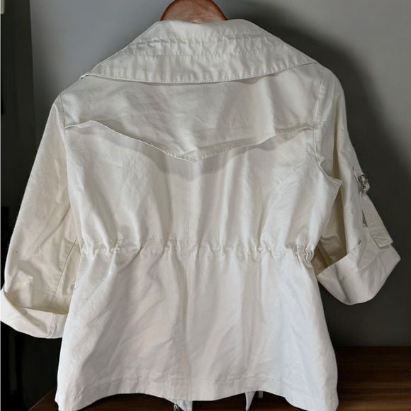 AK Anne Klein off white Jacket Women’s Medium Utility Safari - Picture 4 of 9